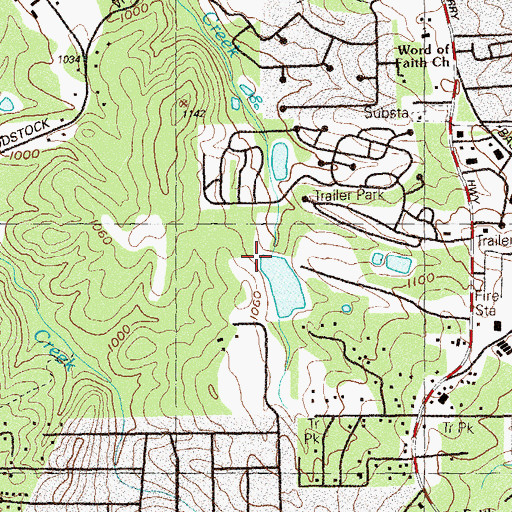 Topographic Map of Buice Lake Dam, GA
