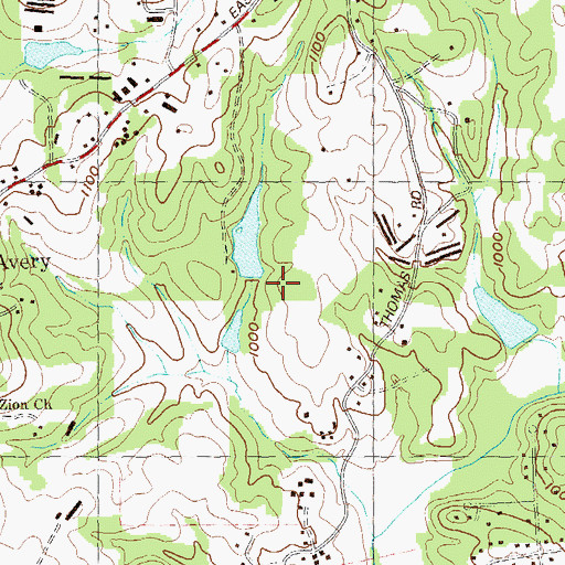 Topographic Map of Carmichael Lake Dam, GA