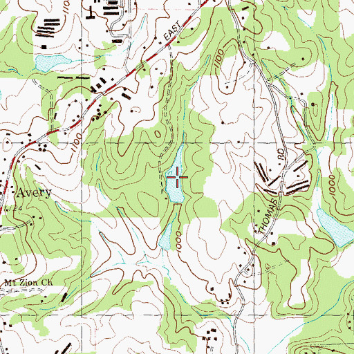 Topographic Map of Carmichael Lake, GA