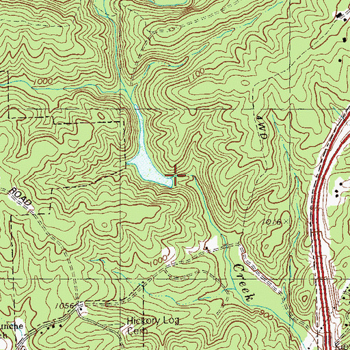Topographic Map of Canton Mills Lake Dam, GA