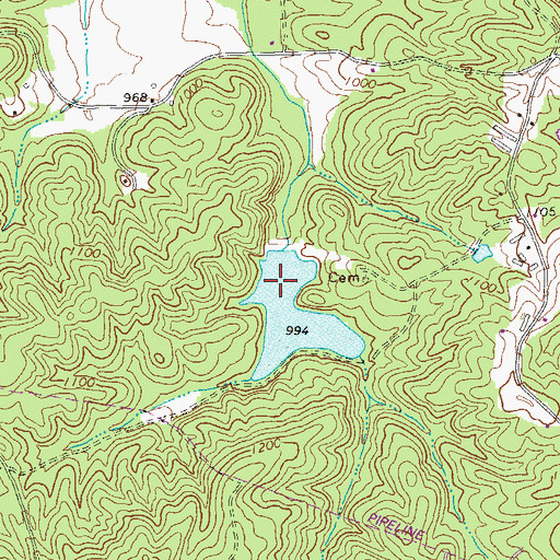 Topographic Map of Atlanta Gas Light Lake Dam, GA