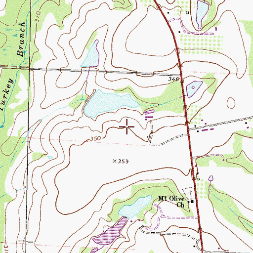 Topographic Map of Moorehead Dam, GA