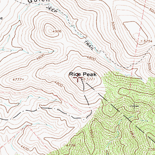 Topographic Map of Rice Peak, AZ