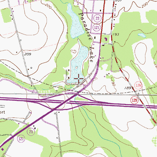 Topographic Map of Banks Lake Dam, GA