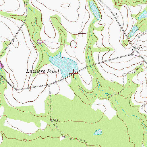 Topographic Map of Laniers Pond Dam, GA