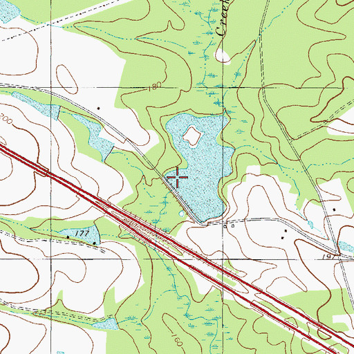 Topographic Map of Jones Lake Dam, GA