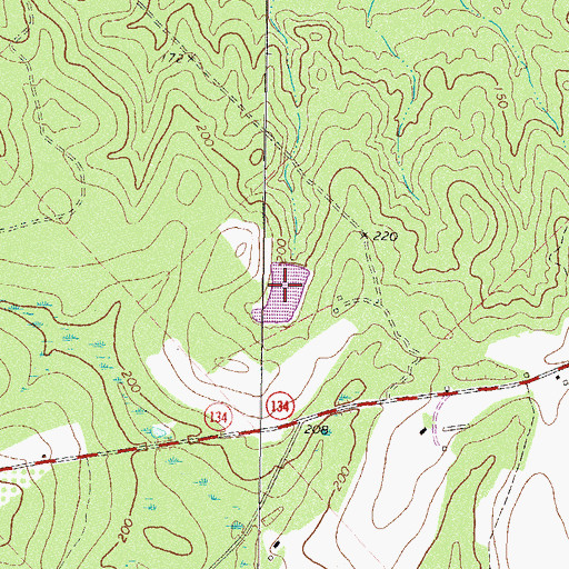 Topographic Map of Powell Lake, GA