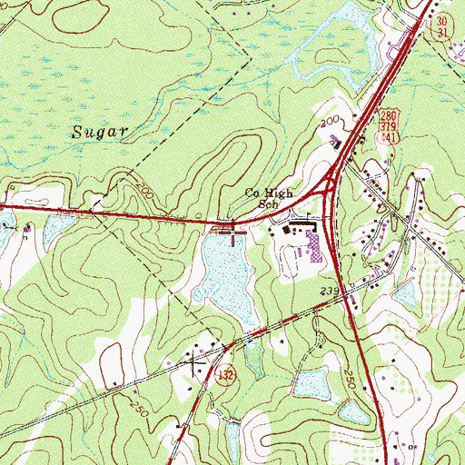 Topographic Map of Smith Lake Dam, GA