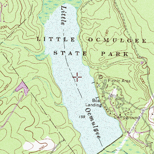 Topographic Map of Little Ocmulgee Lake, GA