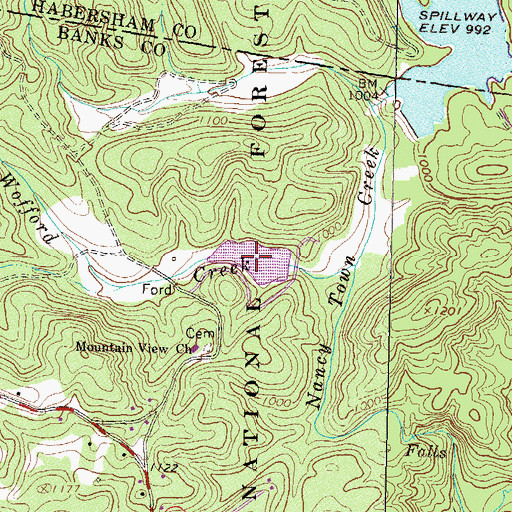 Topographic Map of Reservoir Two, GA