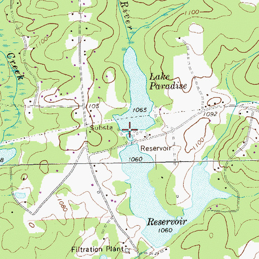Topographic Map of Lake Paradise Dam, GA
