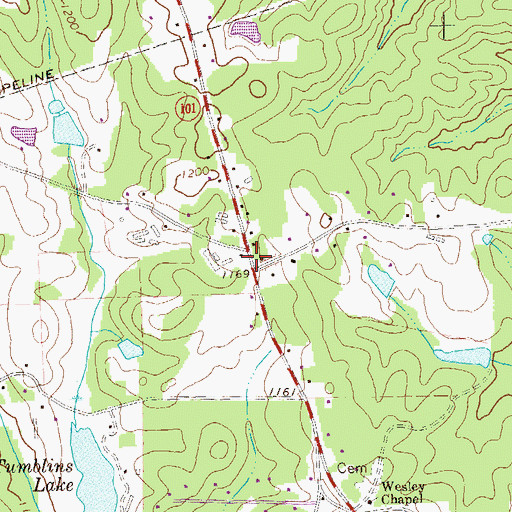Topographic Map of H L Tumlin Dam, GA