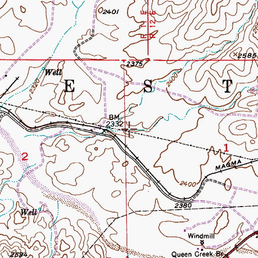 Topographic Map of Rice Water Canyon, AZ