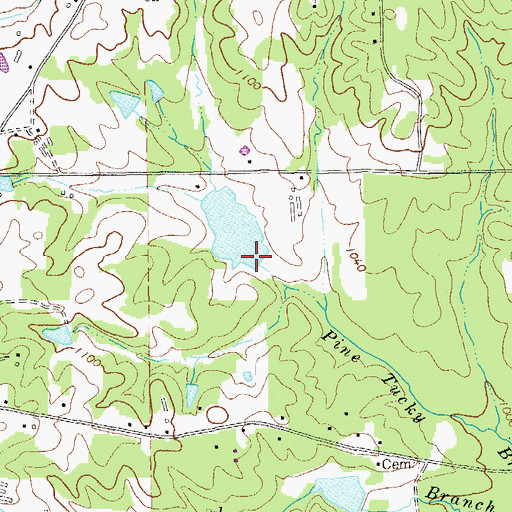 Topographic Map of Nessinger Lake Dam, GA