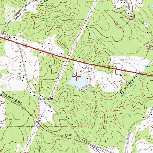 Topographic Map of Janes Lake Dam, GA