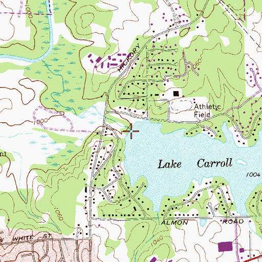 Topographic Map of Lake Carroll Dam, GA