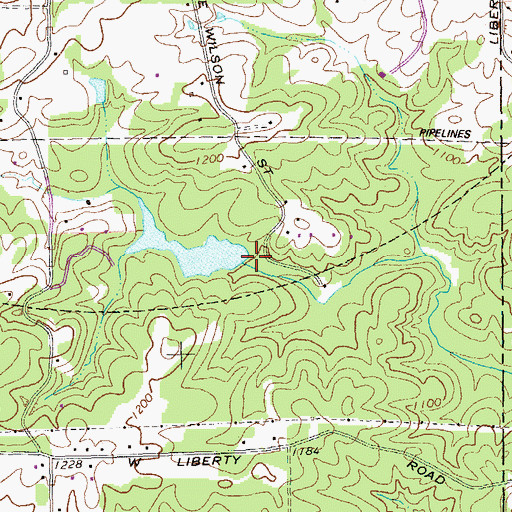 Topographic Map of Villa Rica Water Works Lake Dam, GA