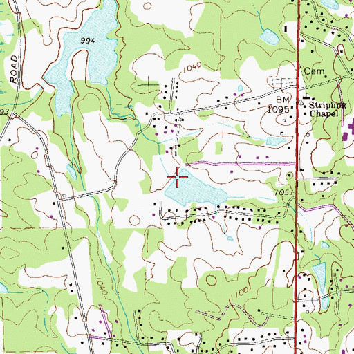 Topographic Map of Walker Lake Dam, GA