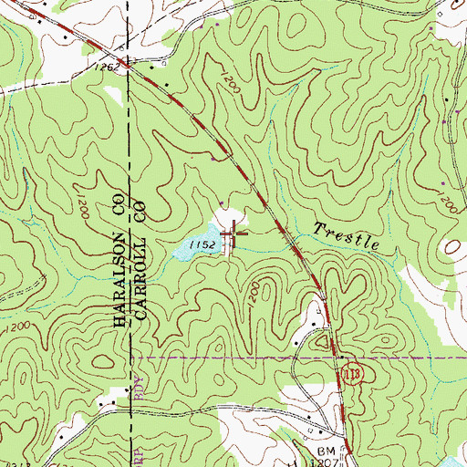 Topographic Map of Little Tallapoosa Watershed Dam Number One, GA