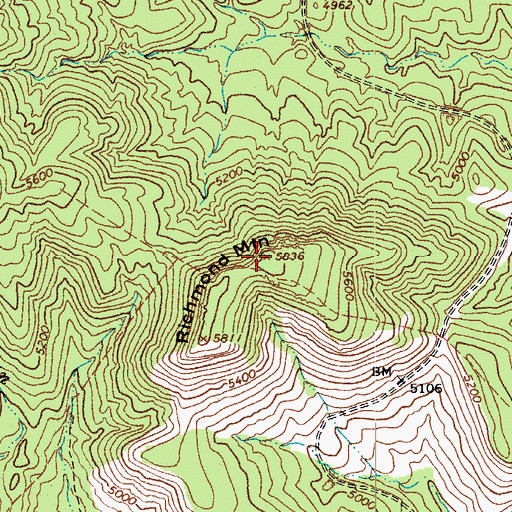 Topographic Map of Richmond Mountain, AZ