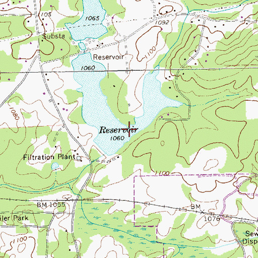Topographic Map of Tumlin Lake, GA