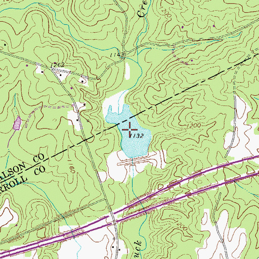 Topographic Map of Cantrell Lake, GA