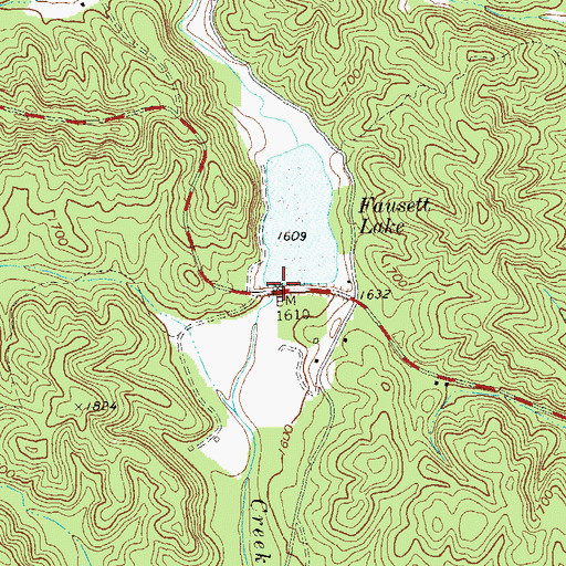 Topographic Map of Fausett Lake Dam, GA