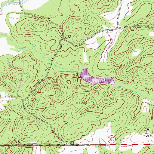 Topographic Map of Etowah River Watershed Dam Number Nine, GA
