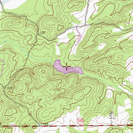 Topographic Map of Bruce Lake, GA