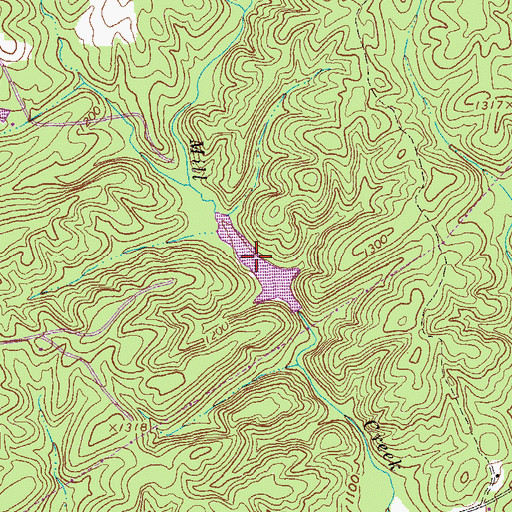 Topographic Map of Vandiver Lake, GA
