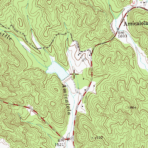 Topographic Map of Amicalola Creek Watershed Structure Number One Dam, GA