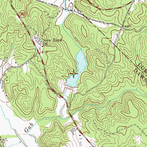 Topographic Map of Amicalola Creek Watershed Dam Number Four, GA