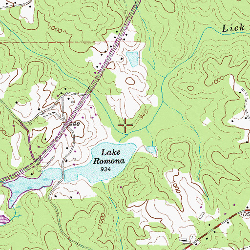 Topographic Map of Lake Romona Dam, GA