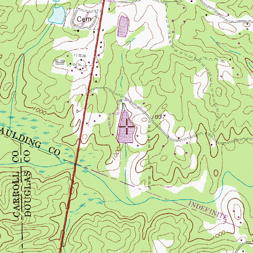 Topographic Map of Brown Lake, GA