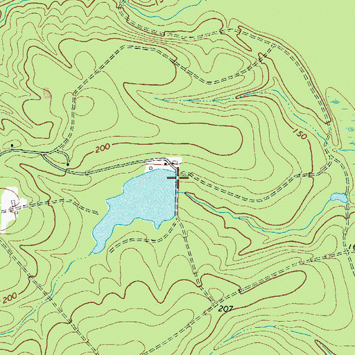 Topographic Map of Horseshoe Pond Dam, GA