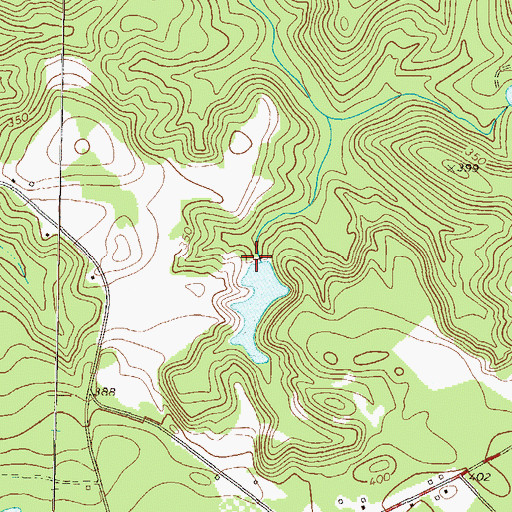 Topographic Map of Taylors Pond Dam, GA