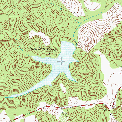 Topographic Map of Stuckey Boone Lake Dam, GA