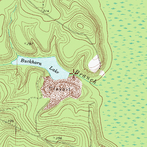 Topographic Map of Buckhorn Lake Dam, GA