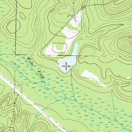 Topographic Map of Mills Lake Dam, GA