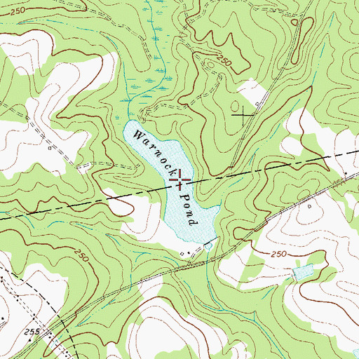 Topographic Map of Warnocks Pond Dam, GA