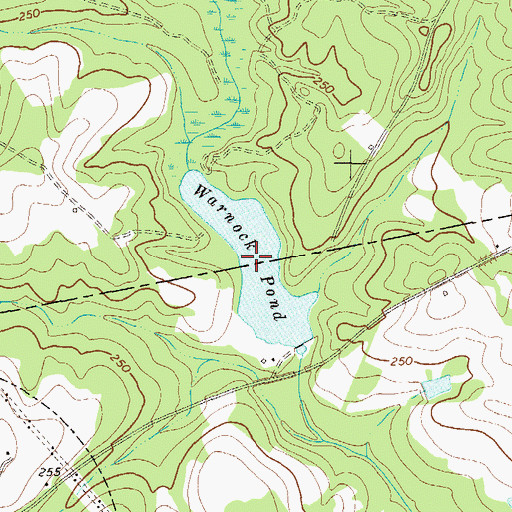Topographic Map of Warnock Pond, GA