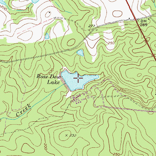 Topographic Map of Rose Dew Lake, GA