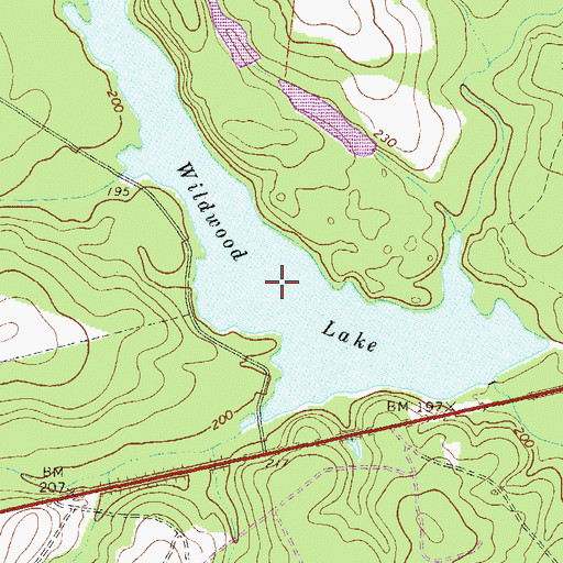 Topographic Map of Wildwood Lake Dam, GA