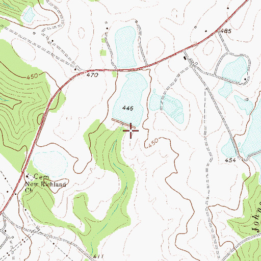 Topographic Map of Faulk Lake Dam, GA