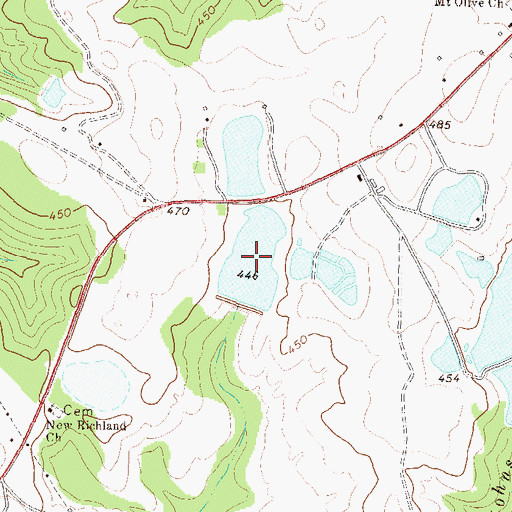 Topographic Map of Faulk Lake, GA