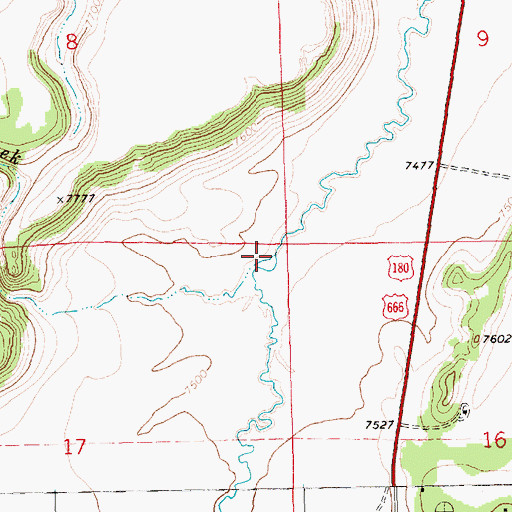 Topographic Map of Riggs Creek, AZ