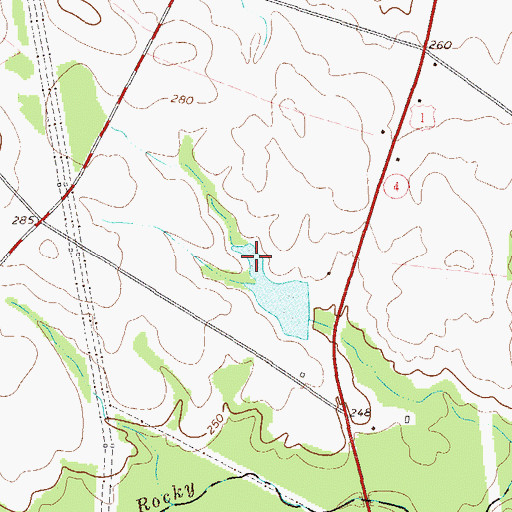 Topographic Map of Evans Lake, GA
