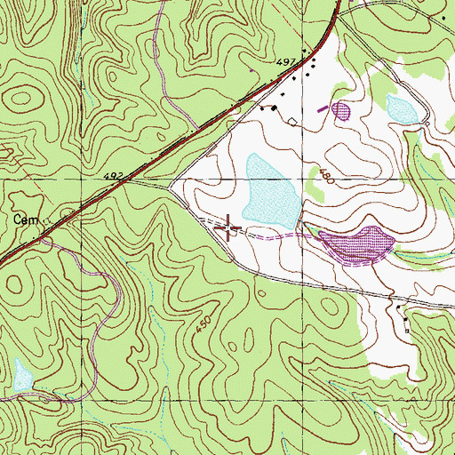 Topographic Map of Upper Hawkins Lake Dam, GA