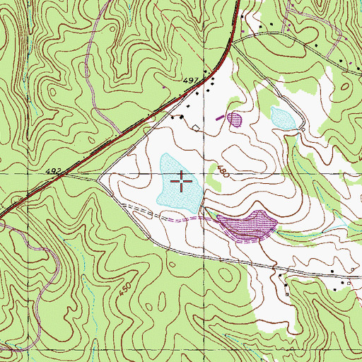 Topographic Map of Upper Hawkins Lake, GA
