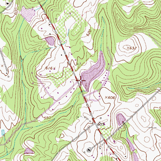 Topographic Map of Lowe Lake Dam, GA